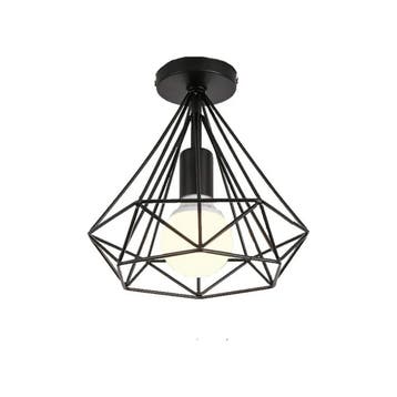 Industriële vintage plafondlamp zwart semi inbouw E27, Verzenden, Nieuw