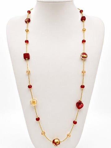 24 karaat - Murano-glas, Geel goud - Halsketting - 24 kt