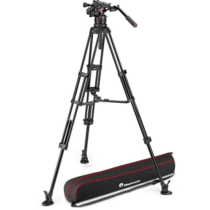 Manfrotto Nitrotech 612 & Alu Twin MS - VERHUUR, Audio, Tv en Foto, Fotografie | Statieven en Balhoofden, Driepoot, Nieuw, 150 tot 175 cm