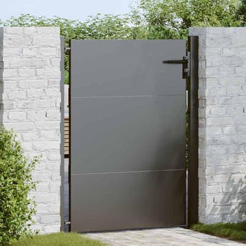vidaXL Tuinpoort met slot Zwart 105 x 130 cm Gepoedercoat, Verzenden, Nieuw