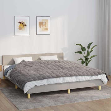vidaXL Verzwaringsdeken 155x220 cm 7 kg stof grijs, Verzenden, Nieuw, Grijs
