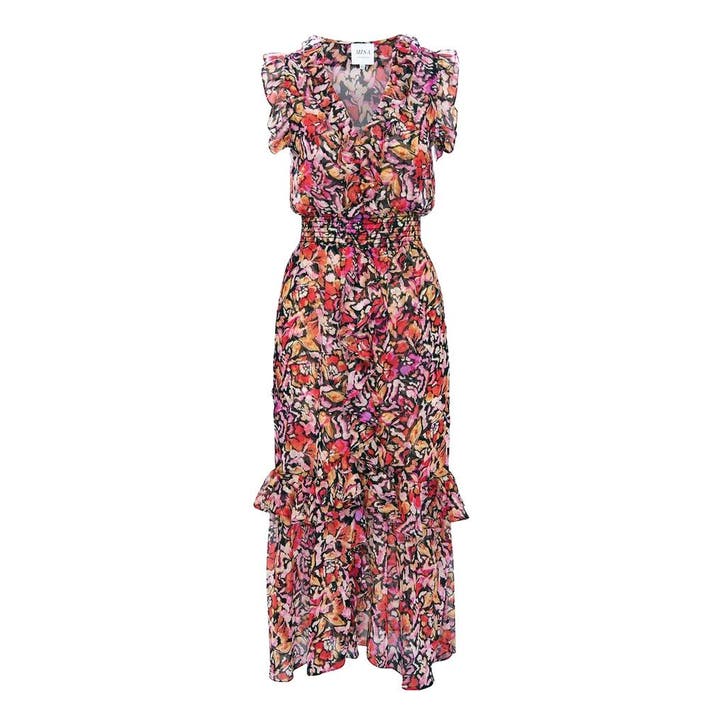 MISA • kleurrijke midi jurk Kidada • L, Kleding | Dames, Jurken, Roze, Nieuw, Maat 42/44 (L), Verzenden