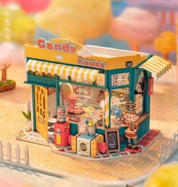 Robotime Rainbow Candy House DIY Miniatuur Knutselen, Verzenden, Nieuw