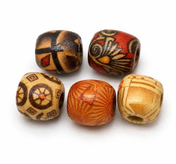 20 x Afrikaanse grote houten kralen bewerkt 16 x 17 mm –.., Ophalen of Verzenden, Nieuw, Kraal