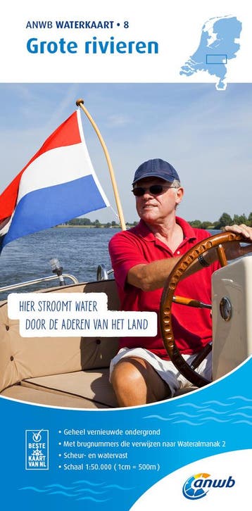 ANWB Waterkaart 8 Grote Rivieren - ANWB 9789018046033, Boeken, Verzenden, Zo goed als nieuw, ANWB