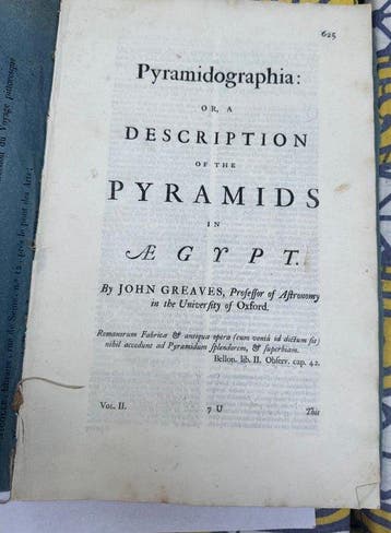 Greaves (John) - Pyramidographia: or, A Description of the