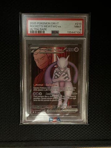 Pokémon Graded card - Mewtwo ex #213 Full art, Foil - PSA 9, Nieuw