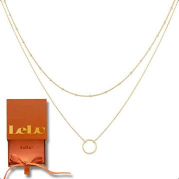 Lelu Ketting Dames - Goudkleurig - Gold Plated - 2 delig -, Ophalen of Verzenden, Zo goed als nieuw, Lelu