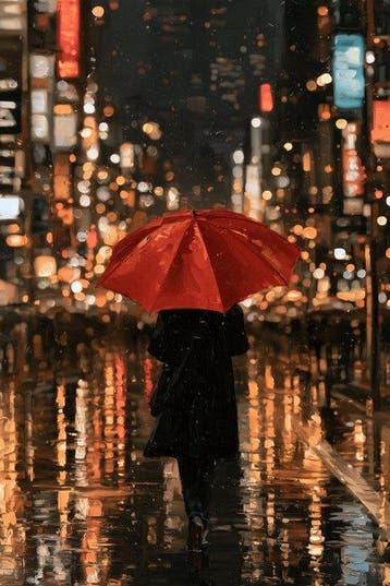 Iconica - Red Shelter in the Neon Rain - unique 1/1 XXL (150