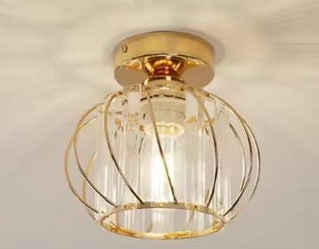 Moderne Kristallen Plafondlamp – Goud E27 Semi-Inbouwlamp, Verzenden, Nieuw