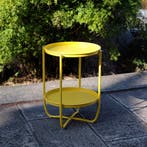 Tuintafel Sandefjord bijzettafel rond metaal 57,5xØ40 cm gee, Verzenden, Nieuw