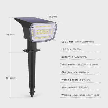 59 LED Solar Spotlight - Waterdichte Tuinlamp met Grondpin &, Verzenden, Nieuw