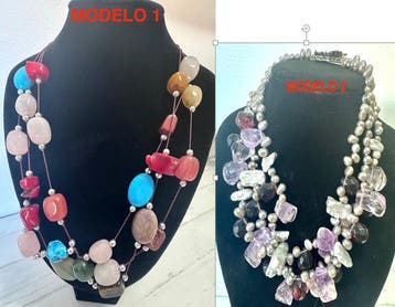 Themacollectie - Meerdere draden halfedelstenen ketting –