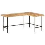 vidaXL Bureau 165x110x77 cm massief mangohout en ijzer, Verzenden, Nieuw