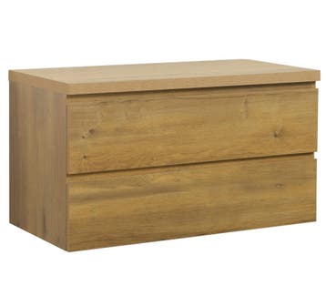 Wastafelkast Angela 90 x 48 cm Eiken Wastafelmeubel, Verzenden, Nieuw, Wastafelkast