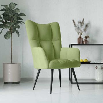 vidaXL Relaxstoel fluweel lichtgroen, Verzenden, Nieuw