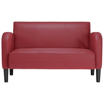 vidaXL Loveseat bank 110 cm kunstleer wijnrood, Verzenden, Nieuw, Leer, Minder dan 150 cm