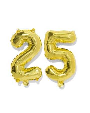 HEMA Folieballon getal 25 60cm goud, Verzenden, Nieuw