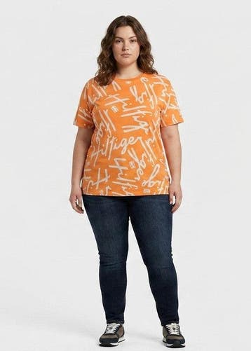 Tommy Hilfiger T-shirts Dames maat XL Oranje Vintage, Ophalen of Verzenden, Nieuw