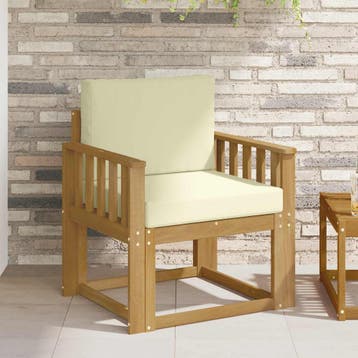 vidaXL Tuinbank Polyester Wit en Crème, Tuin en Terras, Verzenden, Nieuw