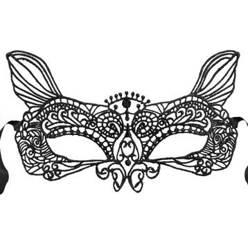 Kanten masker zwart (Cat Woman), Verzenden, Nieuw