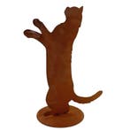 Patina poes Feline | op grondplaat | Metalen figuur voor, Verzenden, Nieuw