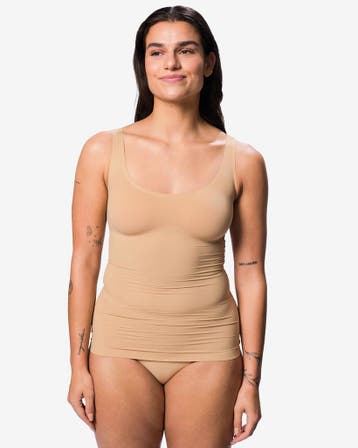 HEMA Medium corrigerend dameshemd beige, Verzenden, Beige