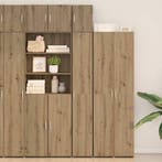 vidaXL Opbergkast 3 pcs Artisan Eiken 30 x 42,5 x 225 cm, Minder dan 50 cm, Nieuw, Overige houtsoorten, Verzenden
