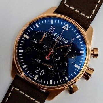 Alpina - Startimer Pilot Big Date Chronograph - AL-372NB4S4, Nieuw