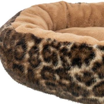 Trixie hondenmand leo soft rond pluche bruin / panterprint, Verzenden, Nieuw
