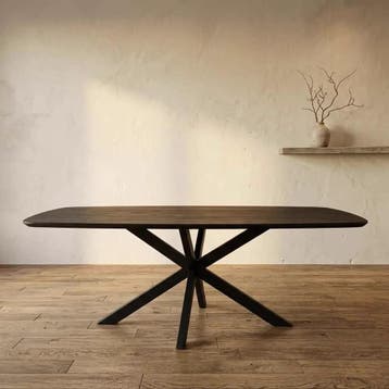 Eettafel Deens ovaal zwart | Mangohout - 240x110cm | Mokana, Huis en Inrichting, Ophalen of Verzenden, Nieuw