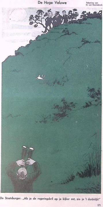 Spotprent over de Hoge Veluwe (lijst optie, Lithos), Verzenden