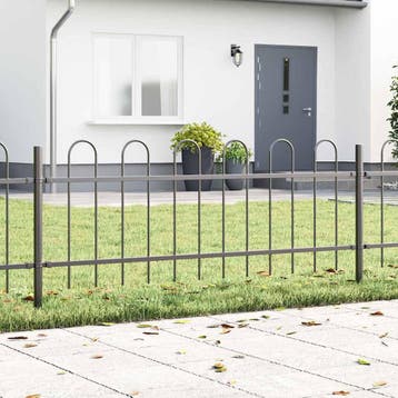 vidaXL Tuinhek BOXTEL 9 st 15,3 x 0,6 m Poedercoating staal, Verzenden, Nieuw, IJzer
