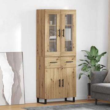 vidaXL buffetkast 2 st Artisan Eiken 69,5 x 34 x 180 cm, Huis en Inrichting, Minder dan 50 cm, Verzenden, Nieuw, Minder dan 100 cm