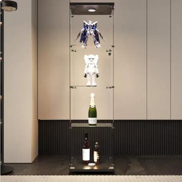 Glazen Vitrinekast met LED – 4-Laags Moderne Displaykast, Huis en Inrichting, Kasten | Vitrinekasten, Verzenden, Nieuw