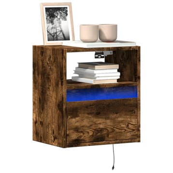 vidaXL Tv-wandmeubel met LED-verlichting 41x31x45 cm gerookt, Huis en Inrichting, Kasten | Televisiemeubels, Verzenden, Nieuw