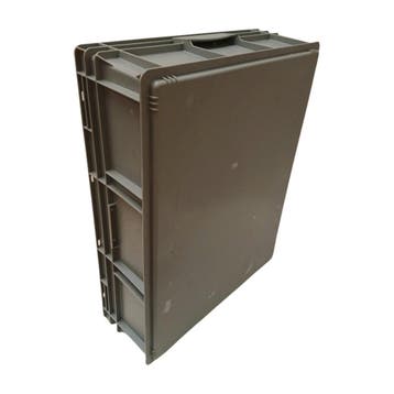 Stapelbak, 800x600x220 mm, euronorm gesloten bodem, grijs, Ophalen of Verzenden, Gebruikt