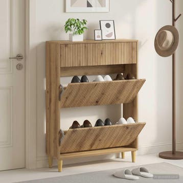 vidaXL Schoenenkast ARNHEM 78 x 24 x 103 cm Bewerkt hout, Verzenden, Nieuw