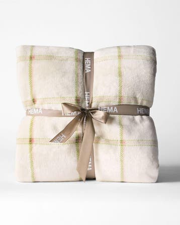 HEMA Plaid 150x130cm sherpa ruit, Verzenden, Nieuw