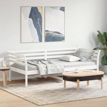 vidaXL Slaapbank zonder matras 80x200 cm massief grenenhout, Eenpersoons, Verzenden, Wit, Nieuw