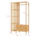 Kledingkast Varanger bamboe open kast 185x100x45 cm naturel, Huis en Inrichting, Kasten | Kledingkasten, Verzenden, Nieuw