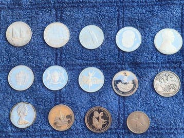 Wereld. Lot of 14 silver coins