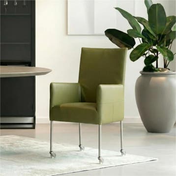 Leren eetkamerstoel Spark - Toledo Apple Green (groen) -, Overige kleuren, Nieuw, Ophalen of Verzenden, Industrieel, Modern