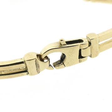Bicolor gouden schakelarmband met wiebertjes, Sieraden, Tassen en Uiterlijk, Ophalen of Verzenden, Gebruikt, Goud, Goud