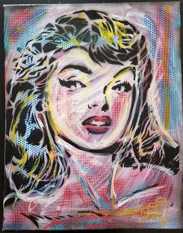 Tushikuni - Pin-up POISON IVY / original on canvas, Antiek en Kunst