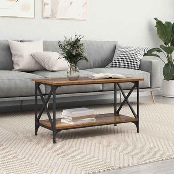 vidaXL Salontafel Oud hout 80 x 45 x 45.5 cm Bewerkt hout, Verzenden, Nieuw, Overige houtsoorten, Minder dan 50 cm