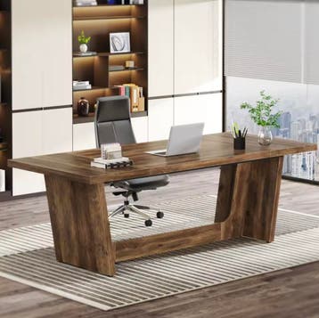 Groot Houten Bureau 180x80cm – Industrieel Directieontwerp, Verzenden, Nieuw