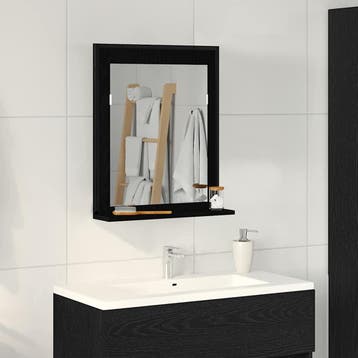 vidaXL Spiegel Zwart eiken 50 x 12 x 60 cm Glas en, Huis en Inrichting, Tafels | Kaptafels, Verzenden, Nieuw