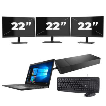 Dell Latitude 7490 -   i7-8e 8GB  - 256GB  + 3x 22 inch, 8e Generatie, Qwerty, Verzenden, 8 GB