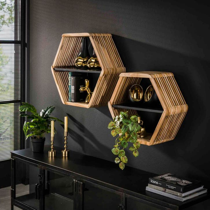 2-delige wandschap set Carolien, Huis en Inrichting, Woonaccessoires | Wandplanken en Boekenplanken, Nieuw, Verzenden